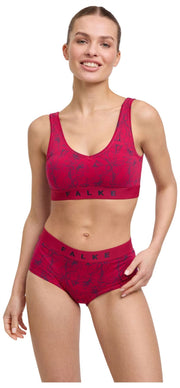 Falke Daily Comfort プリント ビスチェ ブラレット 2 枚組 - ブラック/レッド