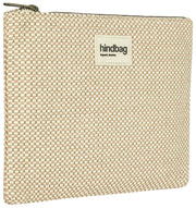 Hindbag Ema ウーブン ミディアム ジップ ポーチ - ヌード ベージュ