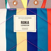 Roka キャンフィールド B ミディアム リサイクル キャンバス バックパック - ワイド マルチ ストライプ