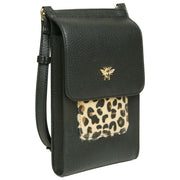 Alice Wheeler London Mini Bloomsbury Cross Body Bag - Black/Leopard Brown