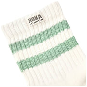 Roka ウィンザー ストライプ クルー ソックス - 抹茶グリーン