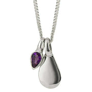 Beginnings February Semi-Precious Birthstone Necklace - Silver/Purple