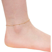 Beginnings Fine Trace and Ball Chain Anklet - Gold