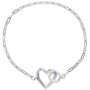 Beginnings Heart Connection Chain Bracelet - Silver