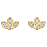 Beginnings Lotus Flower Stud Earrings - Gold