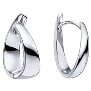 Beginnings Ribbon Twist Hoop Earrings - Silver
