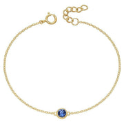 Beginnings September Crystal Birthstone Bracelet - Gold/Blue