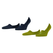 Burlington Everyday 2 Pack No Show Socks - Moss Green/Navy