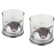 english-pewter-company-11oz-double-highland-cow-tumbler-set---silverclear-34391506