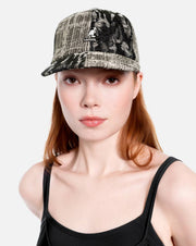 Kangol デニム マッシュアップ アーミー キャップ - ブラック トップステッチ