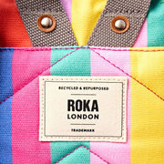 Roka ハンプトン スモール コットン キャンバス バックパック - ワイド マルチ ストライプ