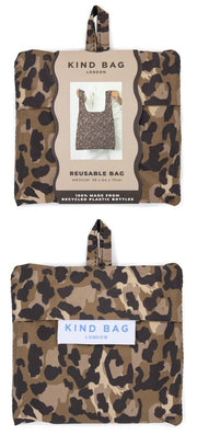 Kind Bag London Medium Reusable Bag -Leopard Brown