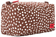 Roka Mayfair スモール コットン キャンバス ウォッシュ バッグ - ブラウン ドット