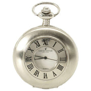 David Aster Quartz Half Hunter Pocket Watch - Silver/White