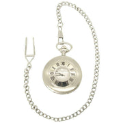 David Aster Quartz Half Hunter Pocket Watch - Silver/White