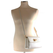 David Jones Half Flap Shoulder Bag - Creamy White