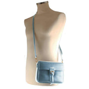 David Jones Small Square Half Flap Across Body Bag - Light Blue