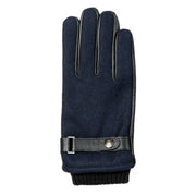 Dents Amesbury Touchscreen Flannel and Leather Gloves - Navy/Black