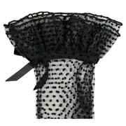 Dents Caroline Double Cuff and Bow Spotty Tulle Gloves - Black