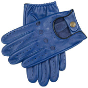 Dents Delta Classic Leather Driving Gloves - Royal Blue/Black