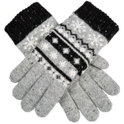 Dents Fair Isle Jacquard Design Knitted Gloves - Dove Grey