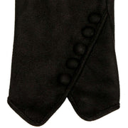 Dents Faux Suede Button Gloves - Black/Black