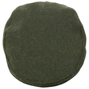 Dents Grafham ヘリンボーン ツイード フラット キャップ - フォレストグリーン
