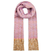 Dents Metallic Tassel Scarf - Pale Pink