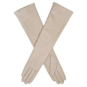 Dents Mia Single-Point Long Above-Elbow Lined Leather Gloves - Ivory