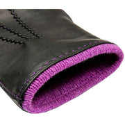 Dents Mottram Heritage Cashmere Lined Leather Gloves - Black/Purple