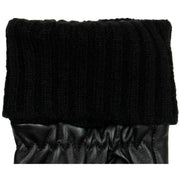 Dents Serena Quilted Chevron Fingerless Leather Gloves - Black