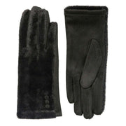 Dents Touchscreen Velour-Lined Faux Suede Gloves - Black