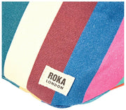 Roka Mill Hill スモール コットン キャンバス バム バッグ - ワイド マルチ ストライプ