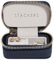 Stackers ジッパー付きラージ トラベル ジュエリー ボックス - ネイビー ブルー
