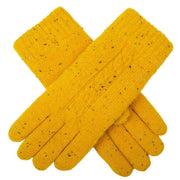 dents-cable-knit-marl-yarn-gloves---ochre-yellow-34477738