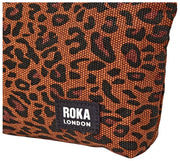 Roka Maida Vale スモール コットン キャンバス ポーチ - ミニ レオパード ブラウン