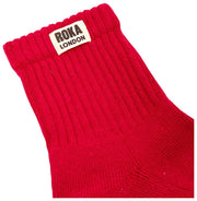 Roka Windsor ソリッド クルー ソックス - スカーレット