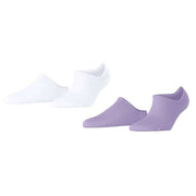 Esprit Fine Rhomb 2-Pack Sneaker Socks - Purple/White