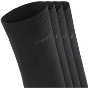 Esprit Solid 4 Pack Socks - Black