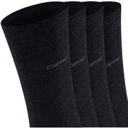 Esprit Solid 4 Pack Socks - Black