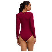 Falke Daily Bateau ブリーフ ボディスーツ - キャンティ レッド