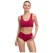 Falke Daily Comfort プリント ビスチェ ブラレット 2 枚組 - ブラック/レッド