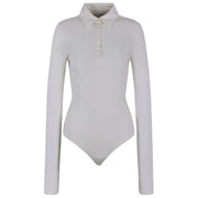 Falke Daily Polo ブリーフ ボディスーツ - パール ホワイト