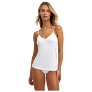 Falke Daily シームレス スパゲッティ トップ - ホワイト