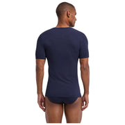 Falke デイリーシームレス V-ネック T-シャツ - ミッドナイトネイビー