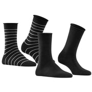 Falke Happy Stripe 2 Pack Socks - Black