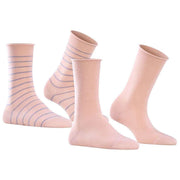 Falke Happy Stripe 2 Pack Socks - Blossom Pink