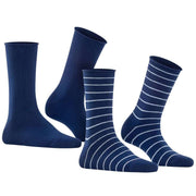 Falke Happy Stripe 2 Pack Socks - Royal Blue