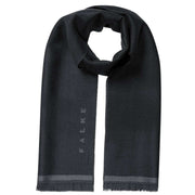 Falke Jacquard Weave Merino Wool Scarf - Black