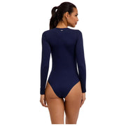 Falke Timeless Cotton Crew ブリーフ ボディスーツ - スペース ブルー